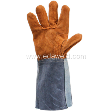 Welding Working Soft Cowhide Leather Plus Gloves